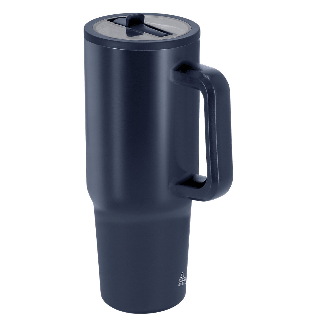 Thermal mug with lid made of recycled stainless steel – 870 ml
