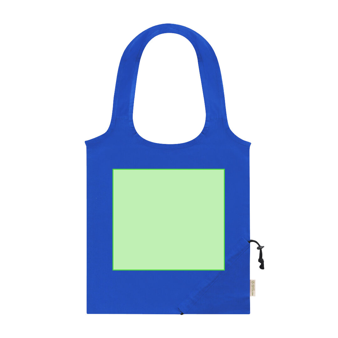 Foldable bag made of recycled cotton with heart design – 140 g/m²