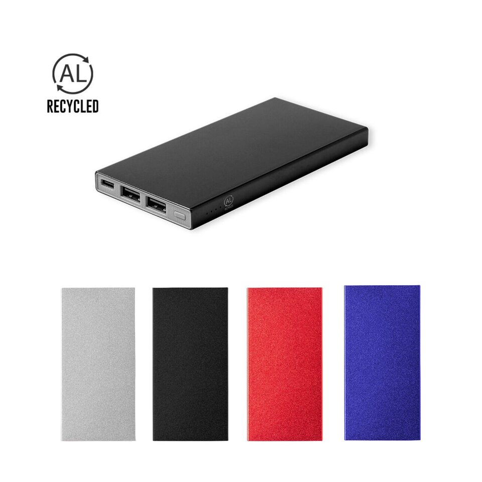4,000 mAh external power bank made from recycled aluminium with Type-C