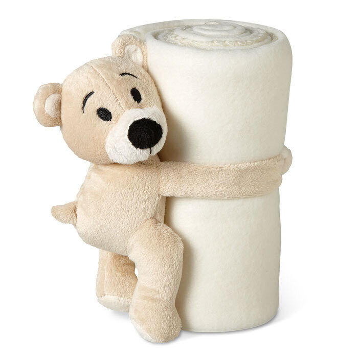Children’s fleece blanket with plush teddy bear – 120×80 cm