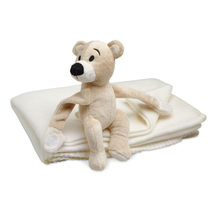 Children’s fleece blanket with plush teddy bear – 120×80 cm