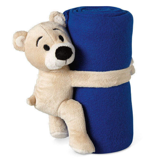 Children’s fleece blanket with plush teddy bear – 120×80 cm