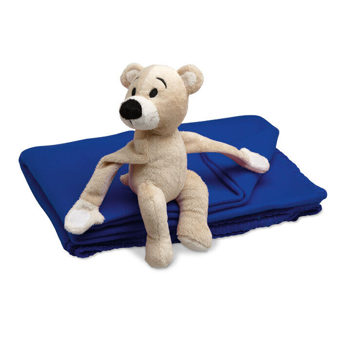 Children’s fleece blanket with plush teddy bear – 120×80 cm