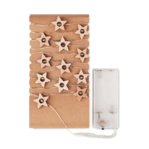 String lights with 20 wooden stars