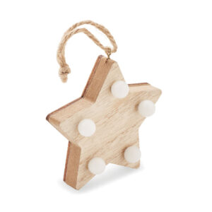 Wooden star with LED lights