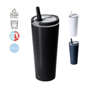 Dubultsienu termokrūze no pārstrādāta nerūsējošā tērauda – 700 ml