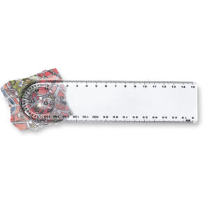 Ruler with magnifying glass, 15 cm – White
