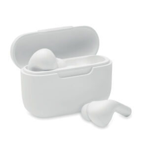 TWS wireless earphones with charging case – White