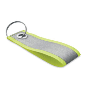 Reflective polyester keyring – Yellow