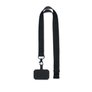 Lanyard with phone holder – Black