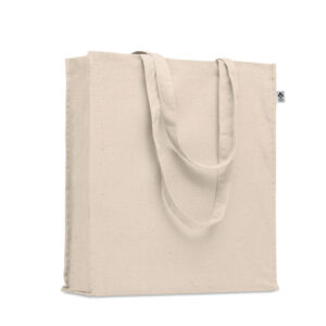 Organic cotton shopping bag with gusset, 220 g/m² – Brown