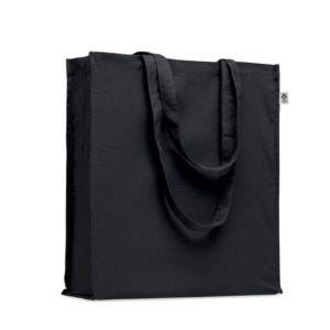 Coloured organic cotton shopping bag with gusset, 220 g/m²