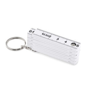 Folding tape measure – keyring, 50 cm – White