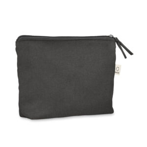 Cosmetic bag made from recycled fabric – Black