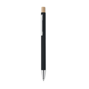 Recycled aluminium pen with bamboo push button