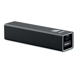 Alumīnija ārējais akumulators, 2600 mAh – Melna