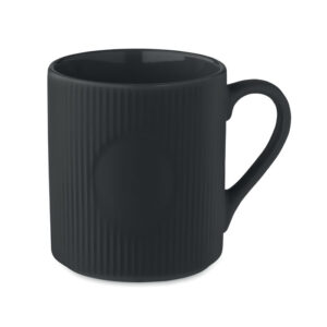 Ribbed ceramic mug with matte finish – 340 ml – Black