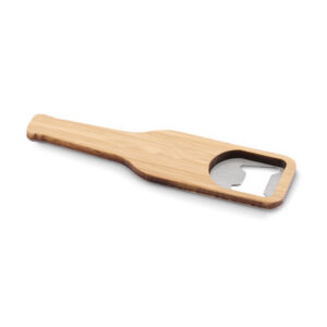 Magnetic bottle opener with bamboo surface – Brown