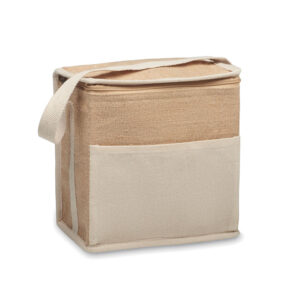 Jute and canvas bottle cooler bag, 3 l – Brown