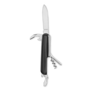 Recycled aluminium pocket knife, 5 functions – Black