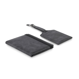 Passport cover and luggage tag set – Grey