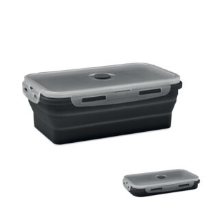 Foldable silicone lunch box – 1200 ml – Black