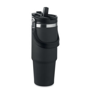 Termokrūze ar rokturi un salokāmu iemuti – 850 ml – Melna