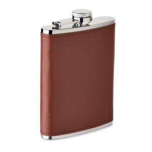 Flat hip flask – 200 ml – Brown