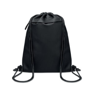 RPET bag with drawstring and pocket – Black