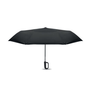 Folding umbrella with carabiner handle, 21″ – Black