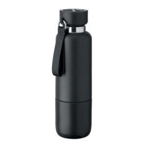 Termopudele ar siksnu un krūzīti apakšā – 500 ml – Melna