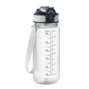 RPET sports bottle with satin strap – 700 ml – White