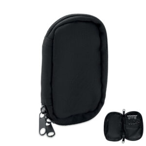 RPET key pouch with zip – Black