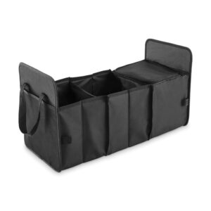 Foldable car organiser with cooling compartment – Black