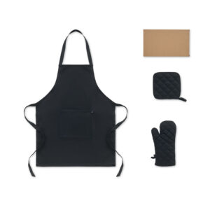 Recycled cotton kitchen set – Black