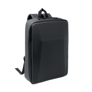 RPET backpack with hard front, 15" – Black