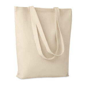 Canvas shopping bag with gusset, 270 g/m² – Brown