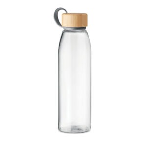 Glass bottle with bamboo lid and TPU holder – 500 ml – White