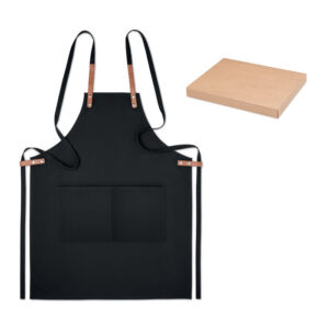 Colourful thick organic cotton apron – Black