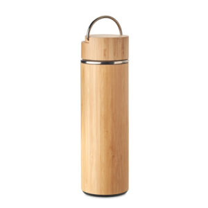 Bambusa termopudele ar tējas sietu – 400 ml – Brūna