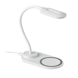 Galda lampa ar bezvadu lādētāju, 10 W – Balta