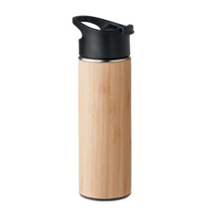 Termopudele ar bambusa apvalku – 450 ml – Brūna
