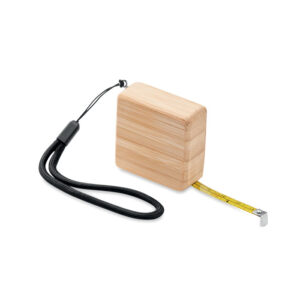 Bamboo tape measure with strap, 1 m – Brown