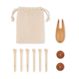 Golf accessory set in a bag – Brown