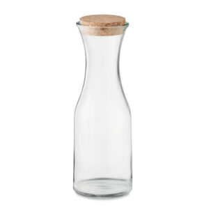 Recycled glass carafe with cork lid – 1 l – White