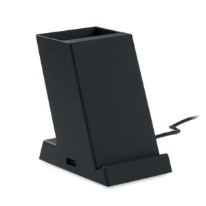 Wireless charger with pen holder, 15 W – Black