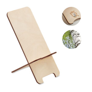 Birch wood phone stand with seeds – Brown
