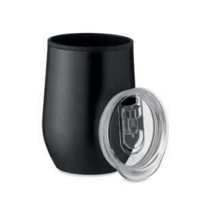 Ceļojumu termokrūze ar caurspīdīgu vāciņu – 350 ml – Melna