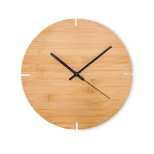Round bamboo wall clock – Brown