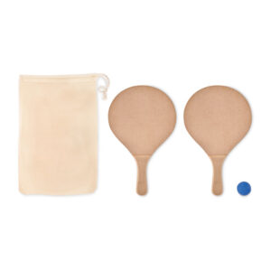 Beach tennis set in mesh bag – Brown